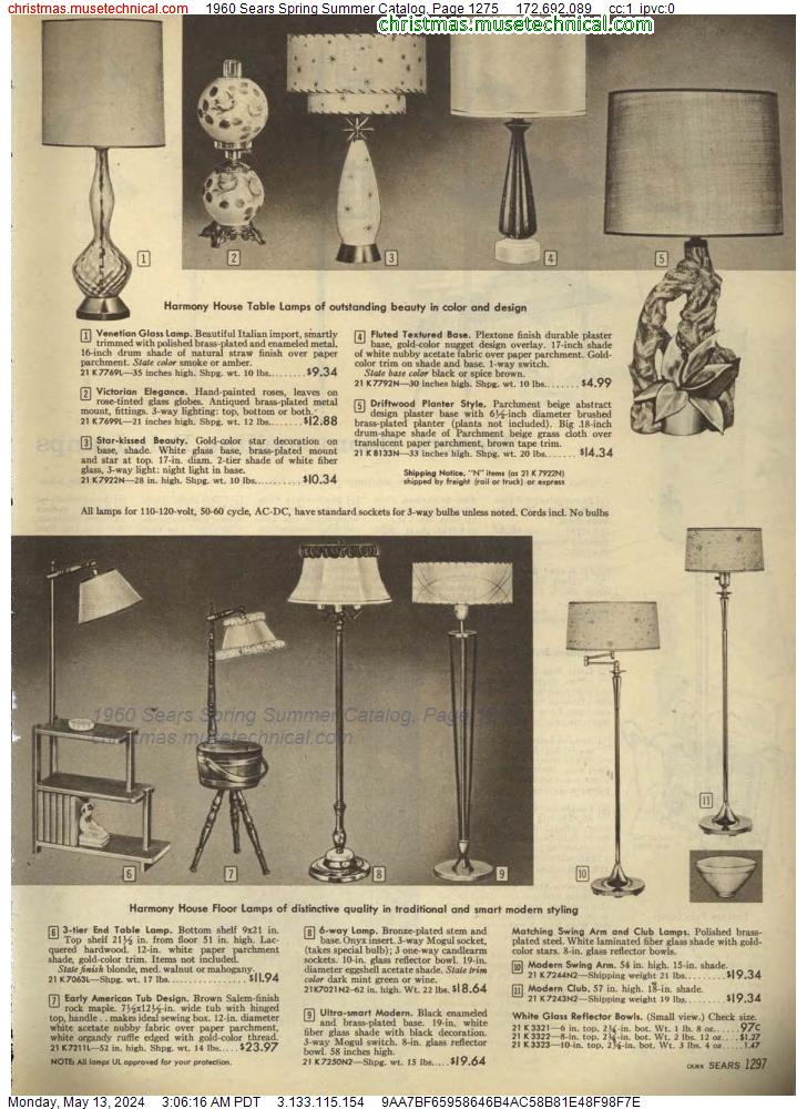 1960 Sears Spring Summer Catalog, Page 1275