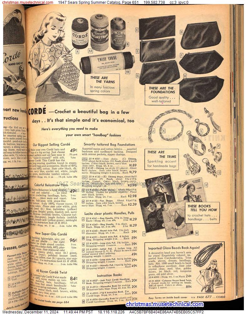 1947 Sears Spring Summer Catalog, Page 651