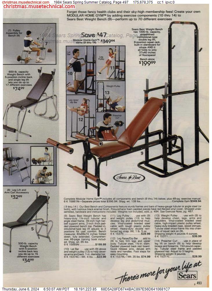 1984 Sears Spring Summer Catalog, Page 497