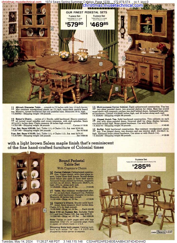 1974 Sears Spring Summer Catalog, Page 1239