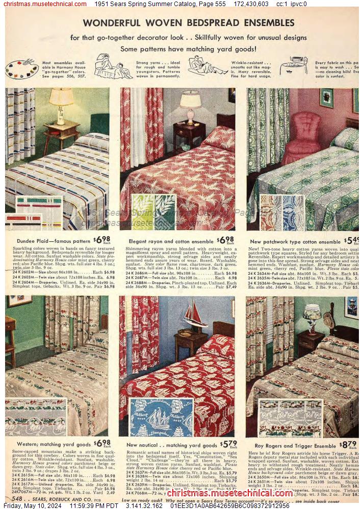 1951 Sears Spring Summer Catalog, Page 555
