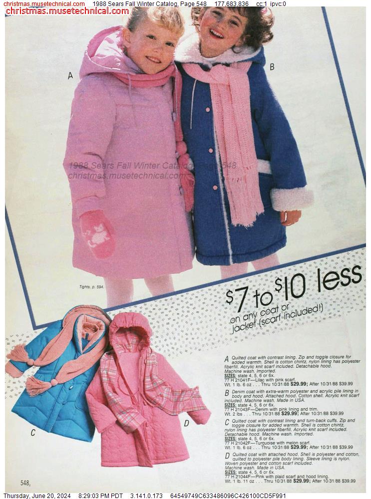 1988 Sears Fall Winter Catalog, Page 548