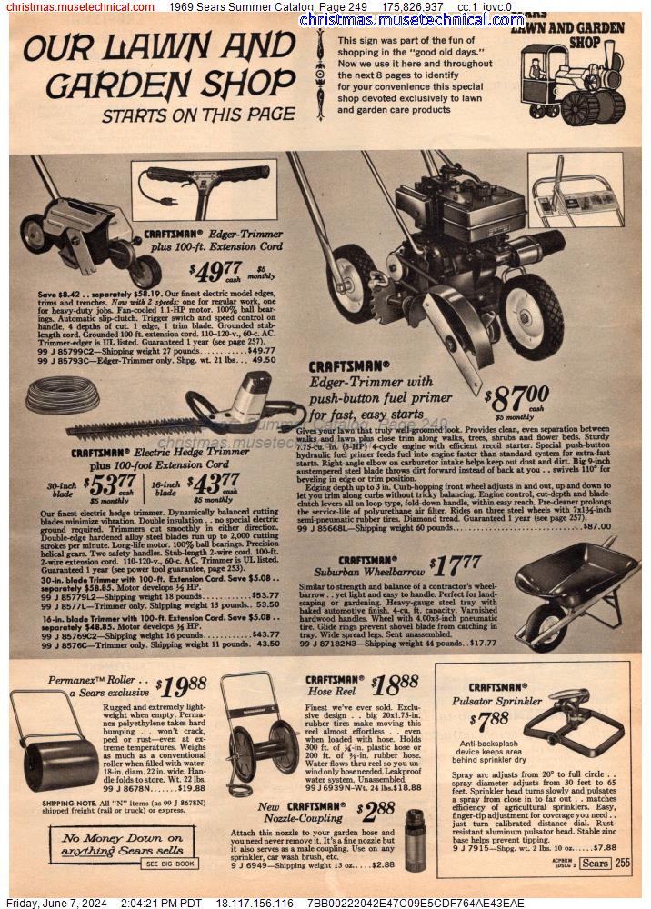1969 Sears Summer Catalog, Page 249
