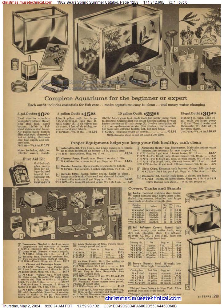 1962 Sears Spring Summer Catalog, Page 1258