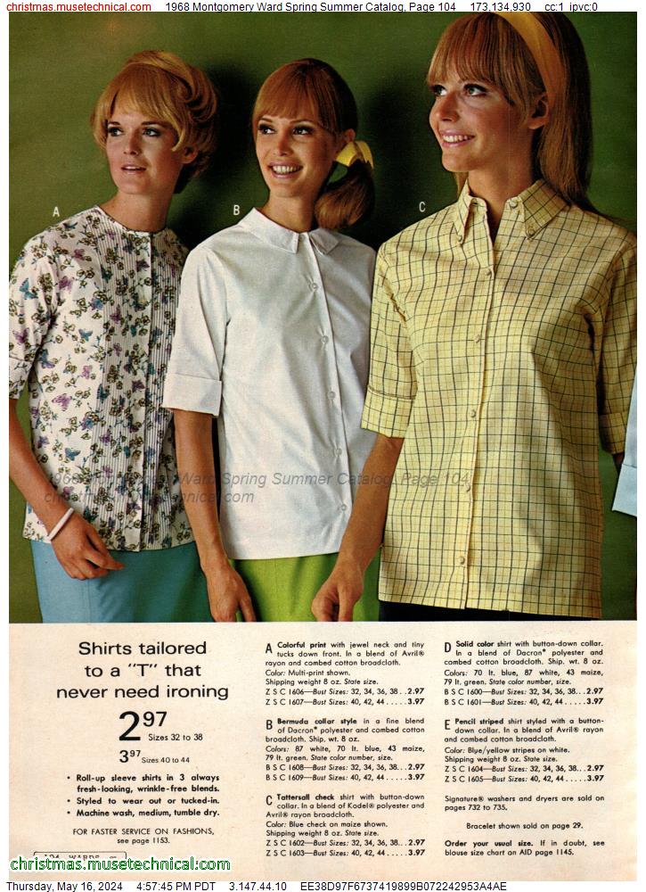 1968 Montgomery Ward Spring Summer Catalog, Page 104