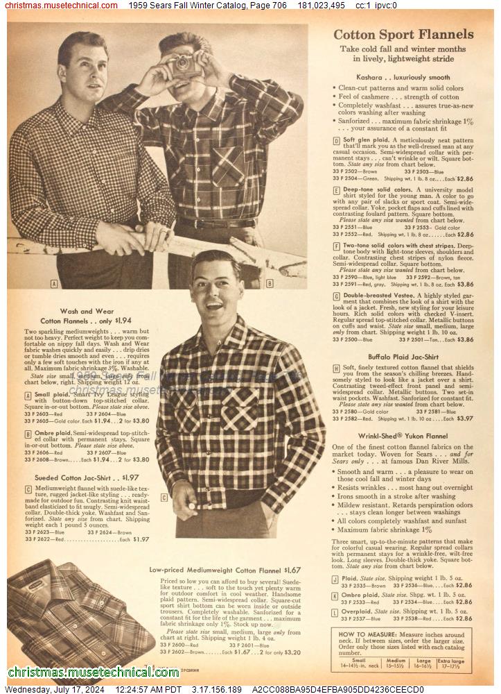 1959 Sears Fall Winter Catalog, Page 706