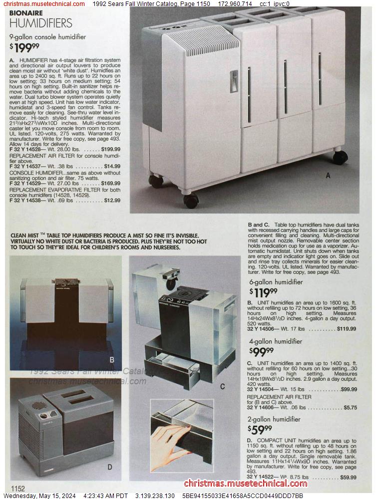 1992 Sears Fall Winter Catalog, Page 1150