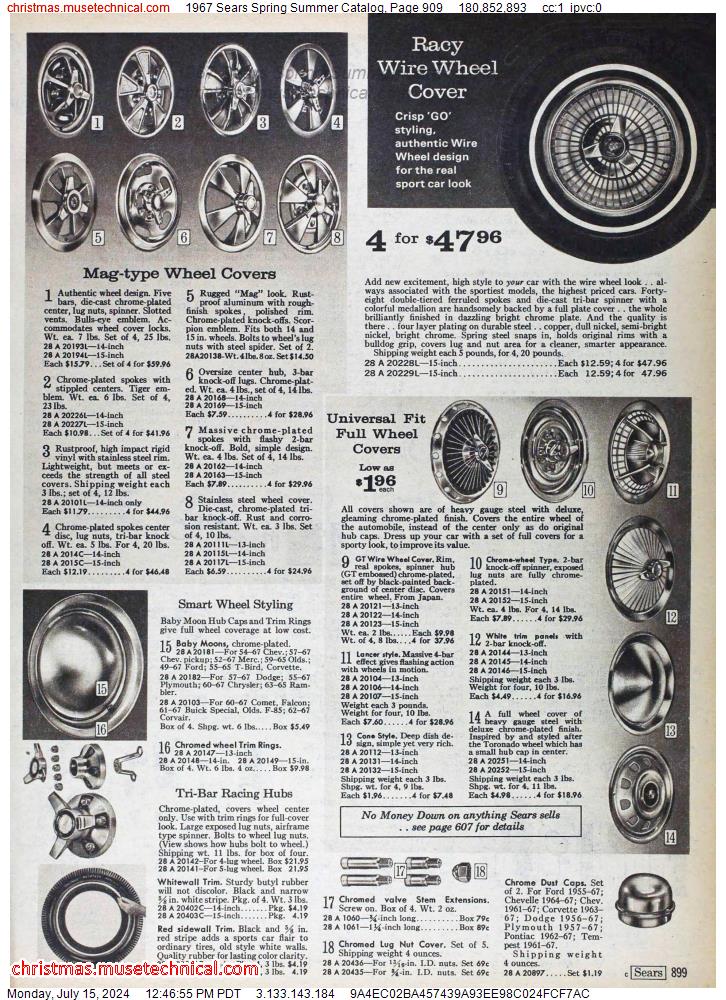 1967 Sears Spring Summer Catalog, Page 909