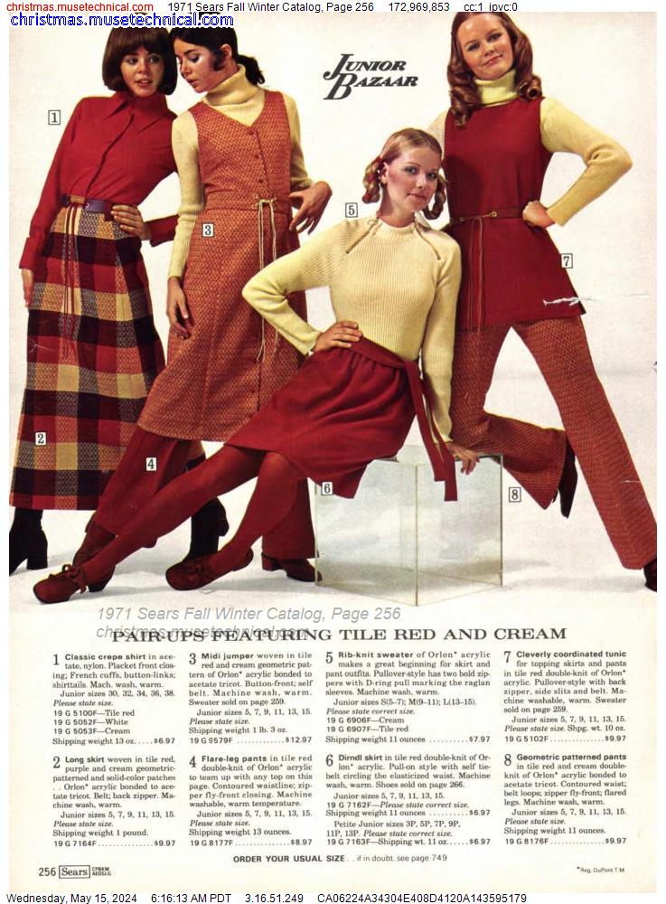 1971 Sears Fall Winter Catalog, Page 256