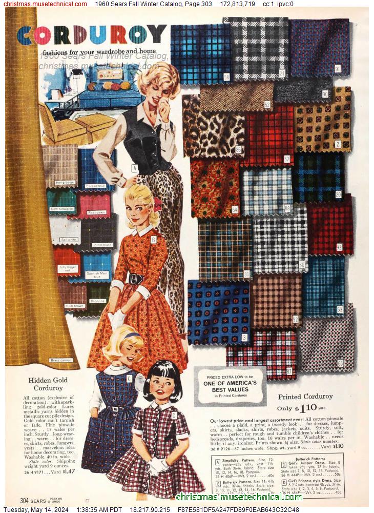 1960 Sears Fall Winter Catalog, Page 303