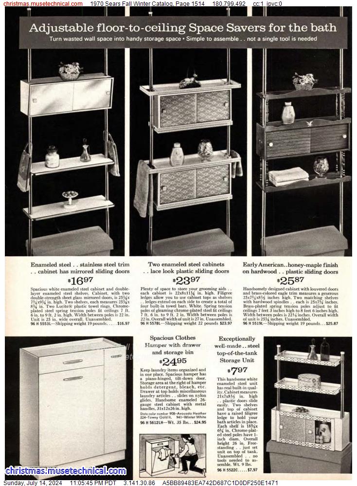 1970 Sears Fall Winter Catalog, Page 1514