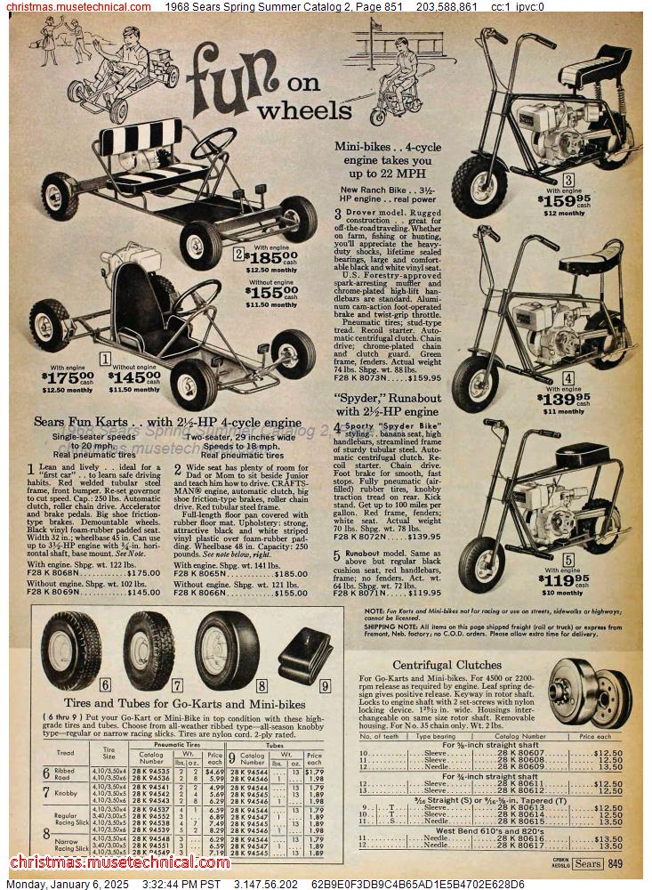 1968 Sears Spring Summer Catalog 2, Page 851