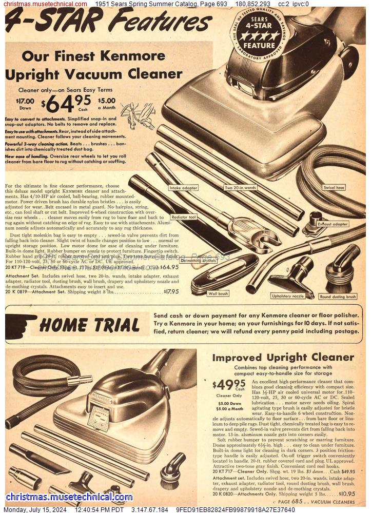 1951 Sears Spring Summer Catalog, Page 693