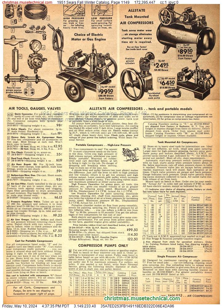 1951 Sears Fall Winter Catalog, Page 1149