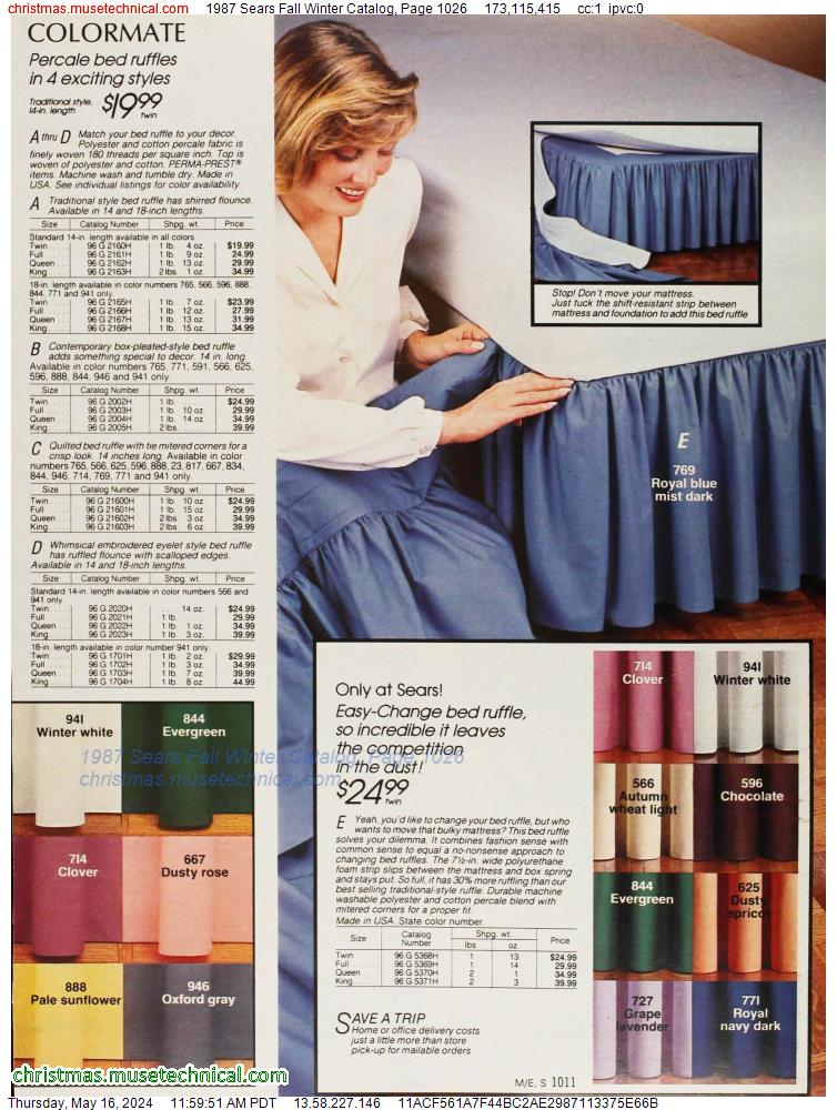 1987 Sears Fall Winter Catalog, Page 1026