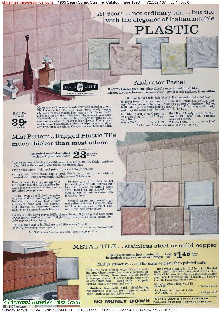 1963 Sears Spring Summer Catalog, Page 1093