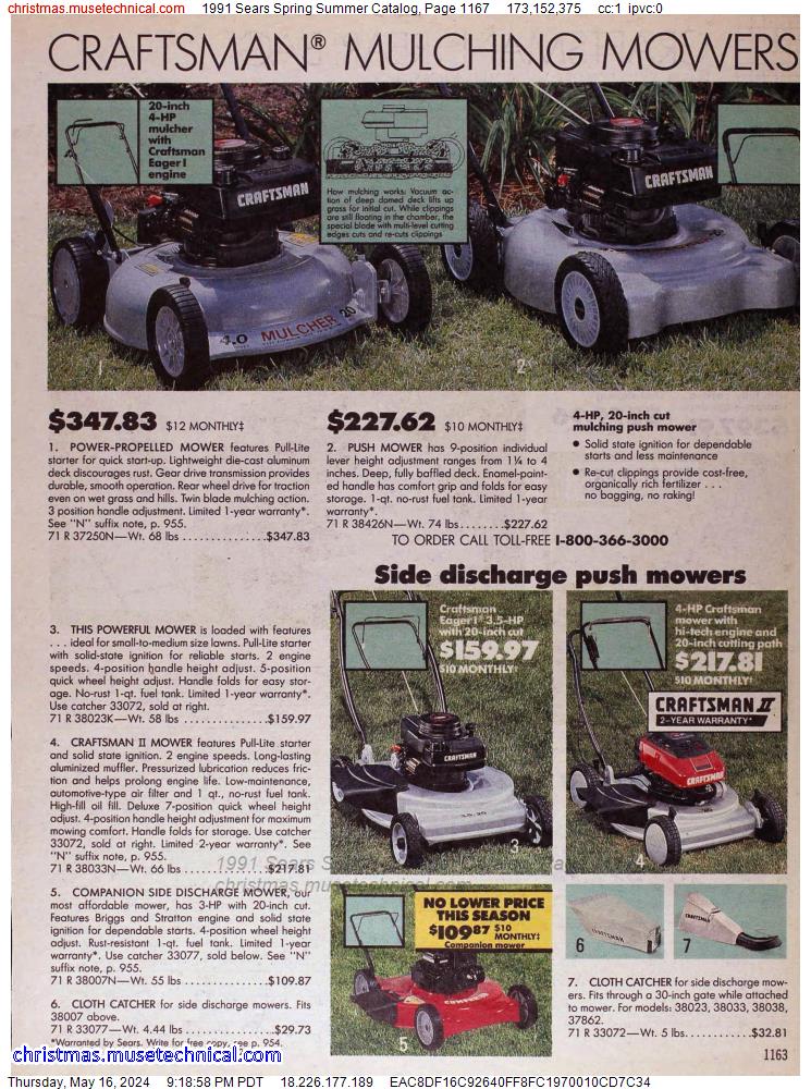 1991 Sears Spring Summer Catalog, Page 1167