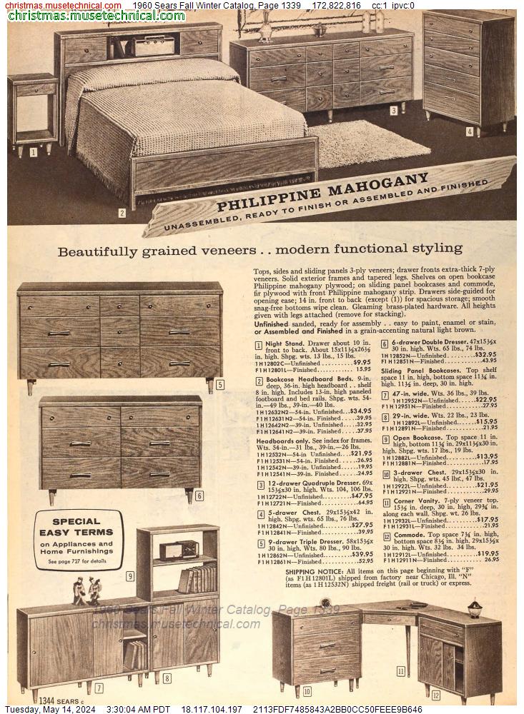 1960 Sears Fall Winter Catalog, Page 1339