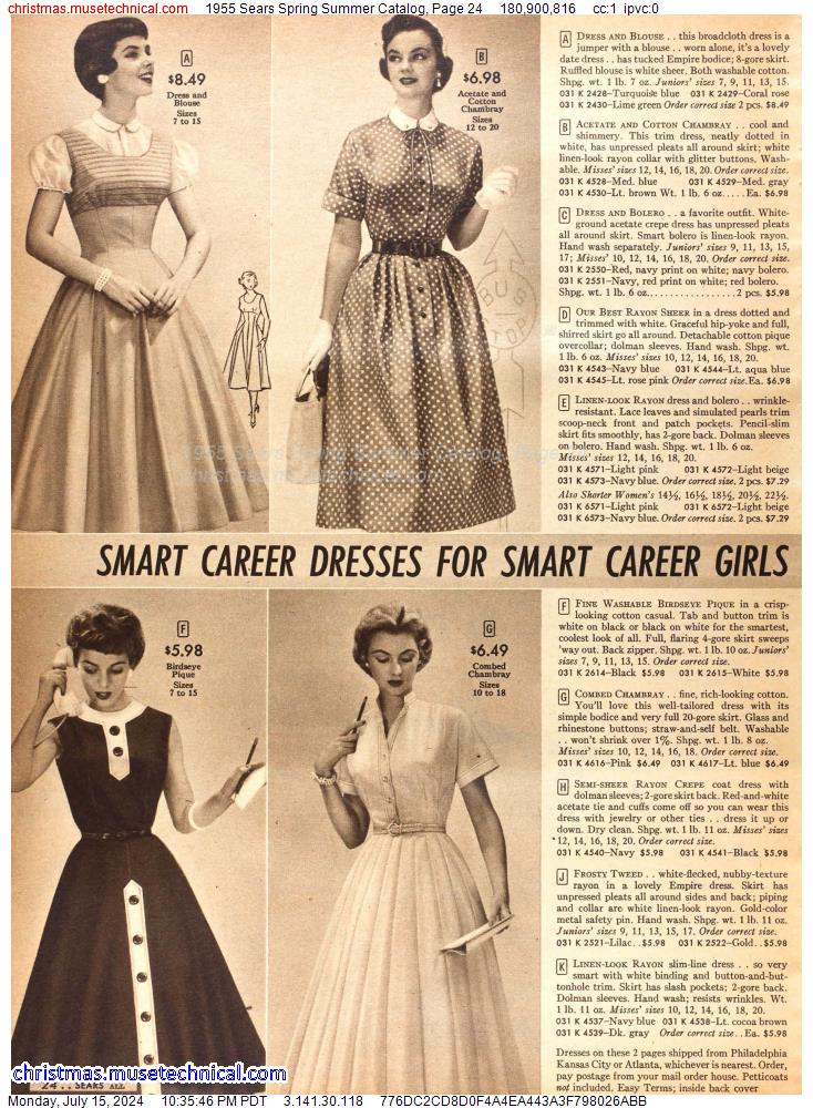 1955 Sears Spring Summer Catalog, Page 24