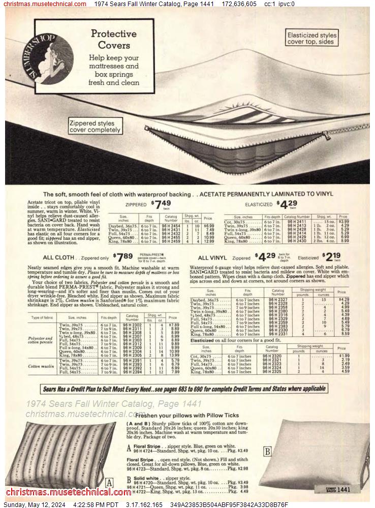 1974 Sears Fall Winter Catalog, Page 1441