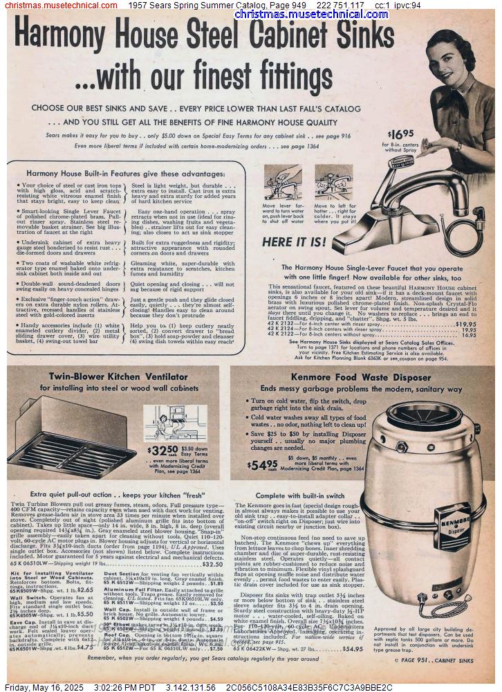 1957 Sears Spring Summer Catalog, Page 949