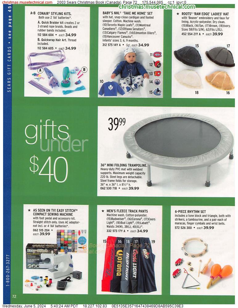 2003 Sears Christmas Book (Canada), Page 72