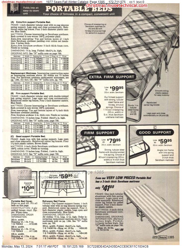 1977 Sears Fall Winter Catalog, Page 1385