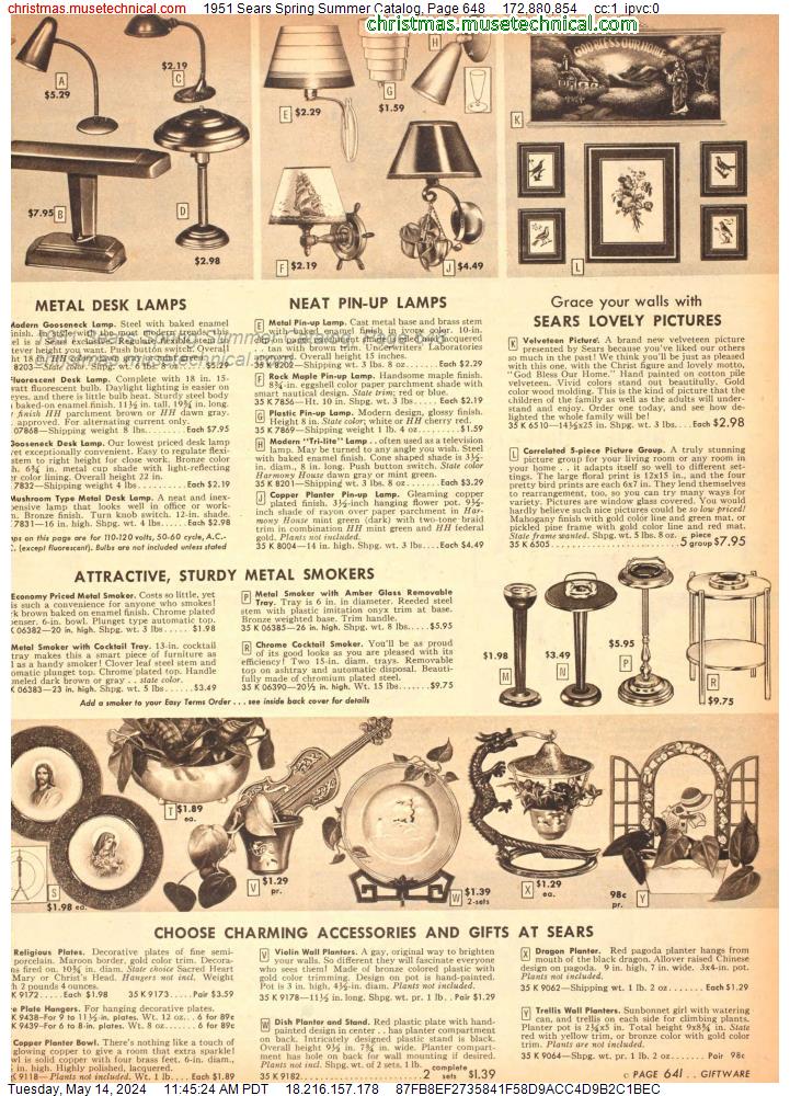 1951 Sears Spring Summer Catalog, Page 648