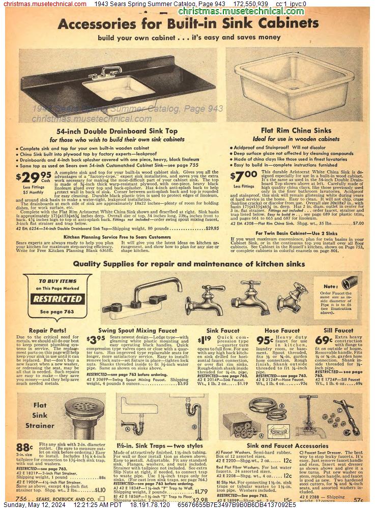 1943 Sears Spring Summer Catalog, Page 943
