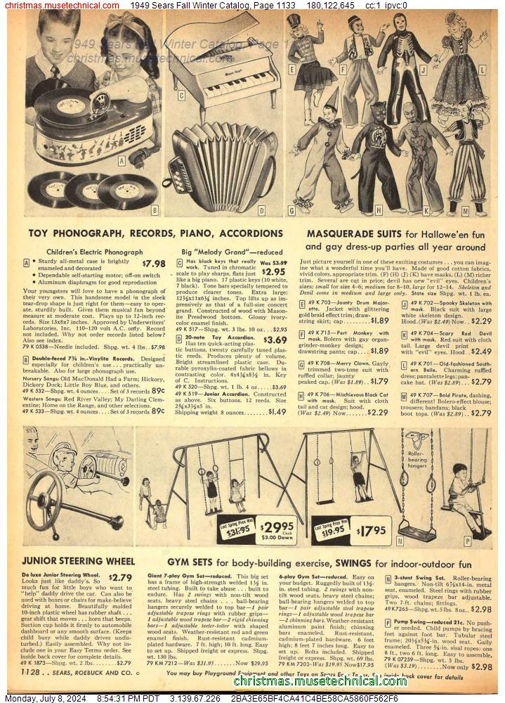 1949 Sears Fall Winter Catalog, Page 1133