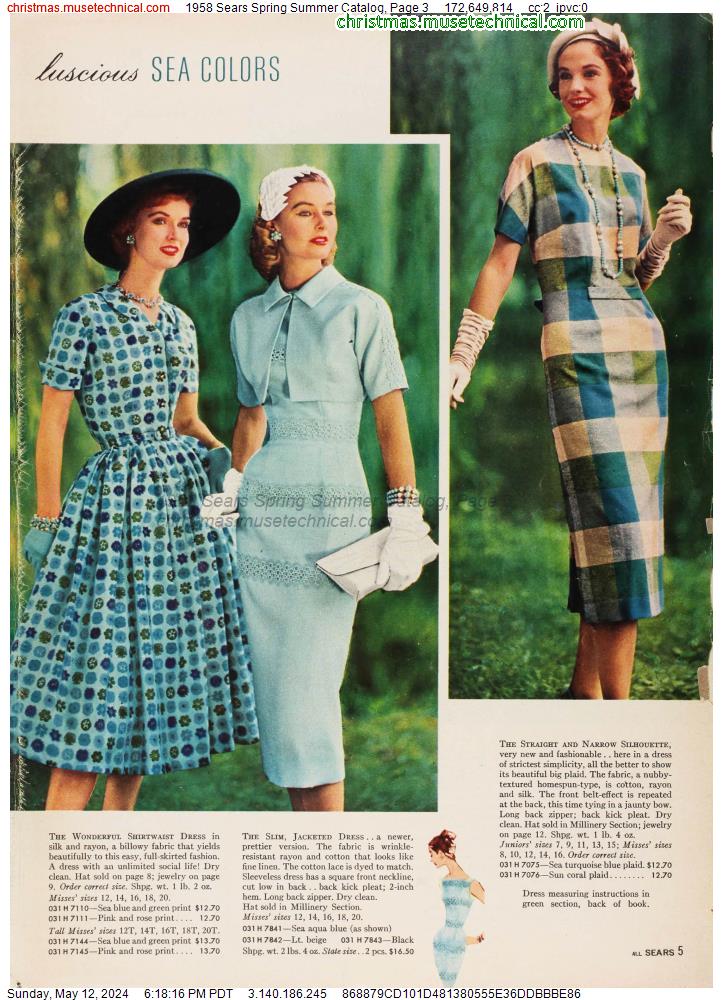 1958 Sears Spring Summer Catalog, Page 3