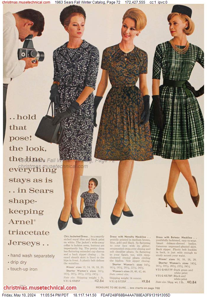1963 Sears Fall Winter Catalog, Page 72