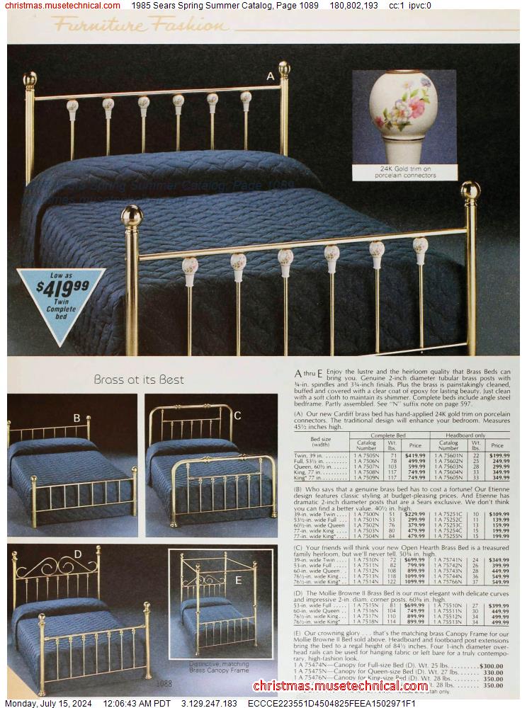 1985 Sears Spring Summer Catalog, Page 1089