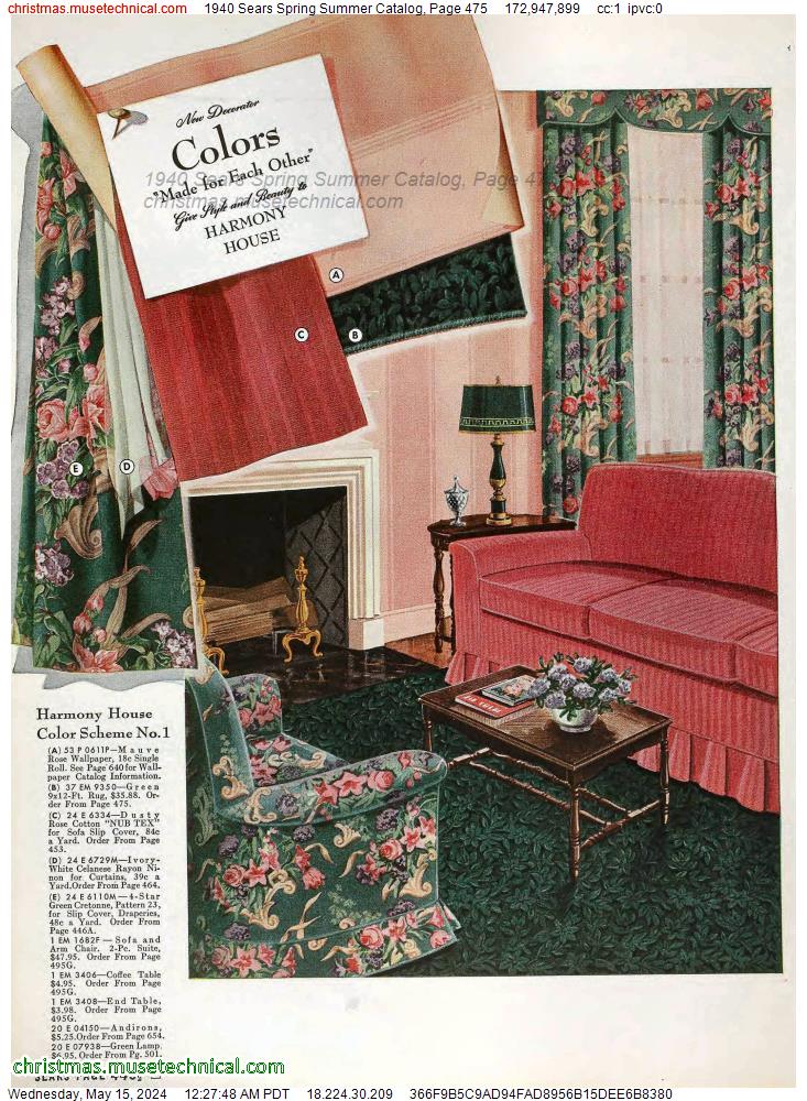 1940 Sears Spring Summer Catalog, Page 475