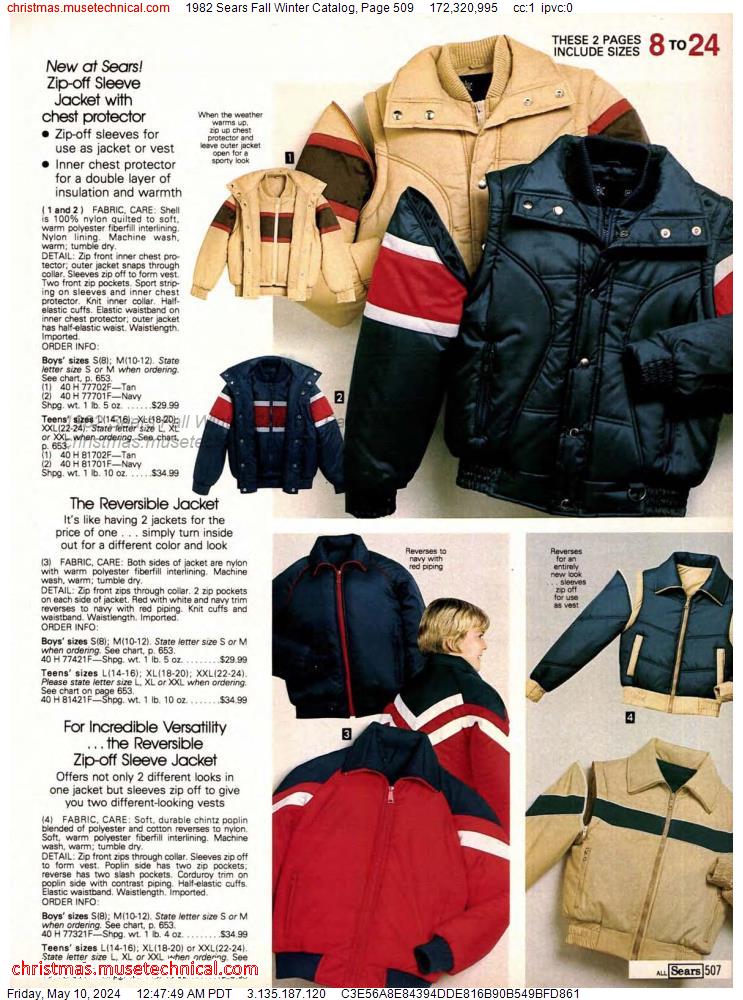 1982 Sears Fall Winter Catalog, Page 509