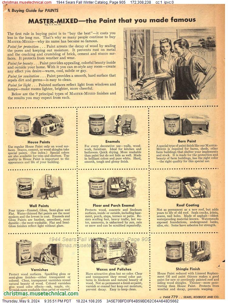 1944 Sears Fall Winter Catalog, Page 905