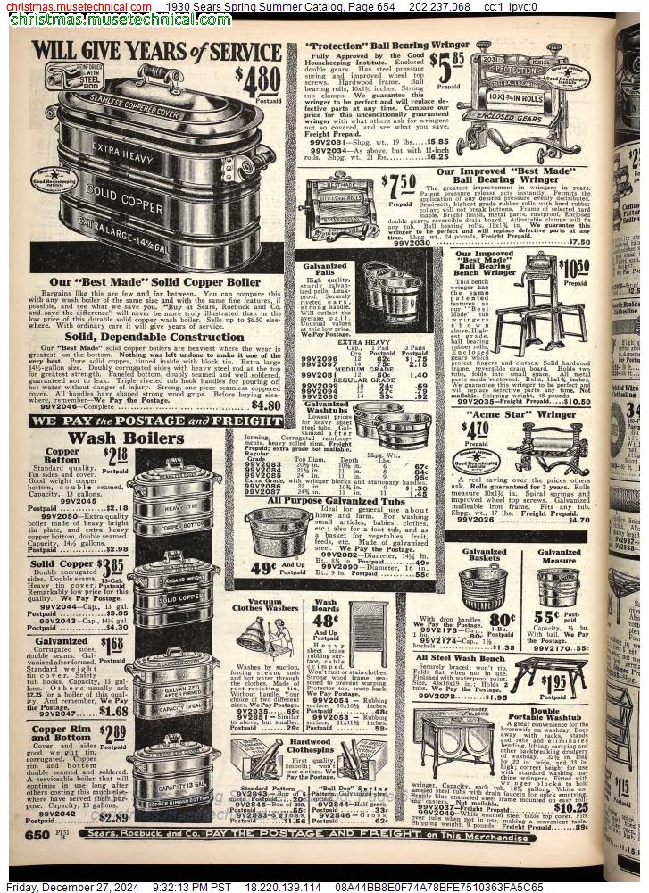 1930 Sears Spring Summer Catalog, Page 654