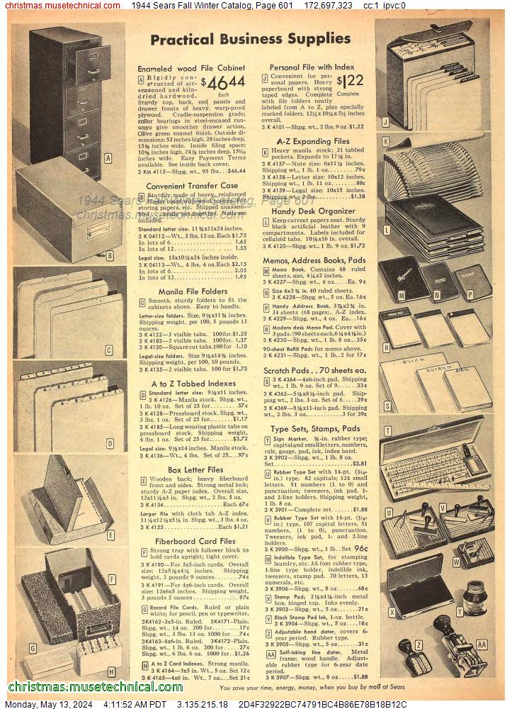 1944 Sears Fall Winter Catalog, Page 601