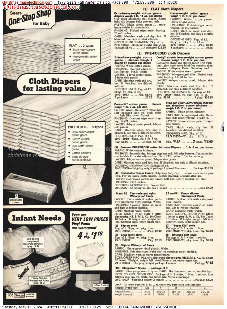 1977 Sears Fall Winter Catalog, Page 398