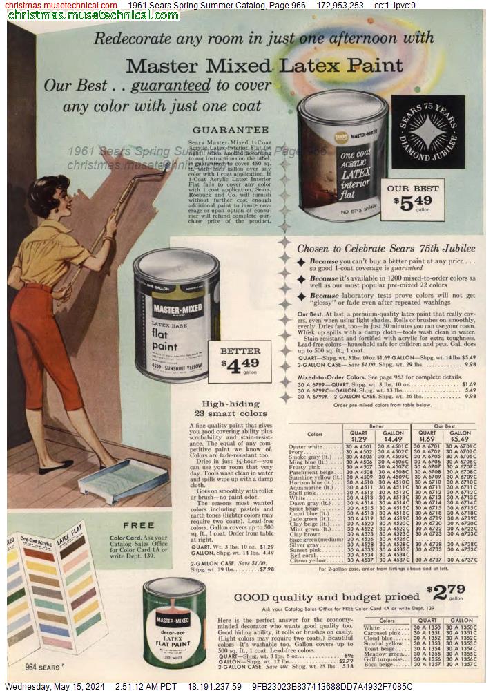 1961 Sears Spring Summer Catalog, Page 966