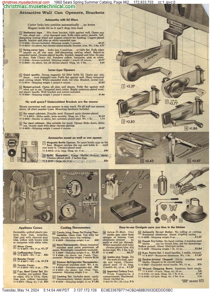1960 Sears Spring Summer Catalog, Page 962