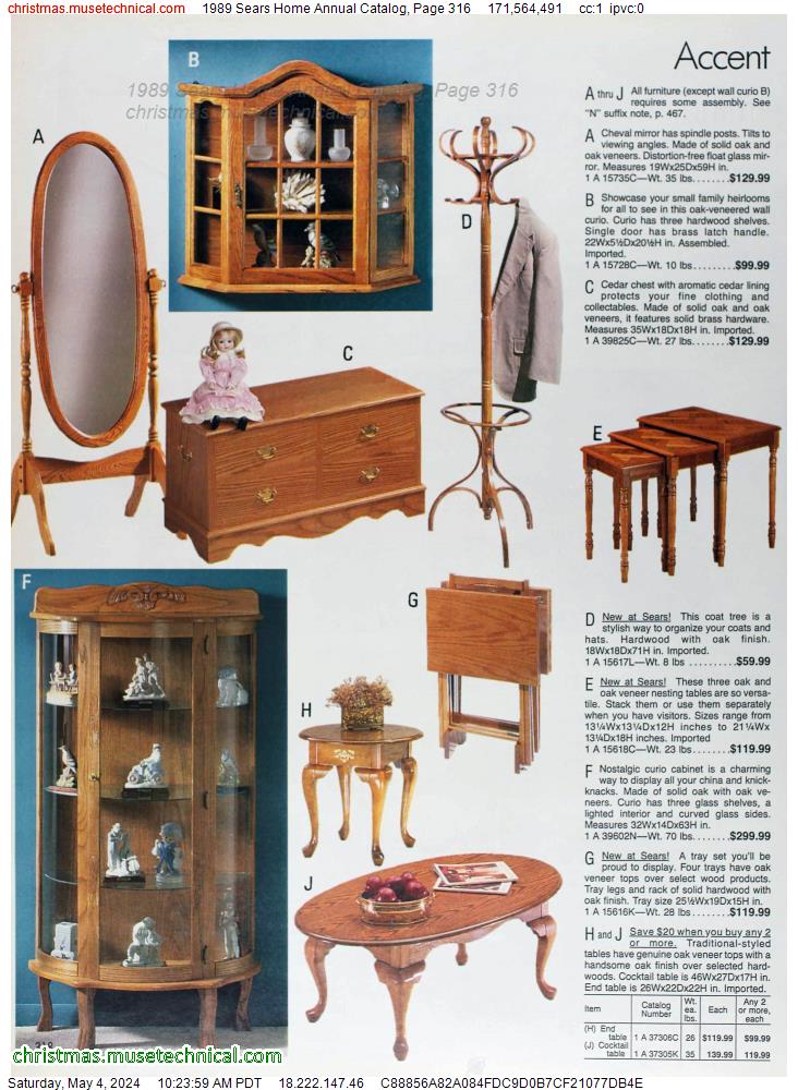 1989 Sears Home Annual Catalog, Page 316