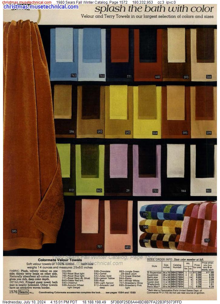 1980 Sears Fall Winter Catalog, Page 1572