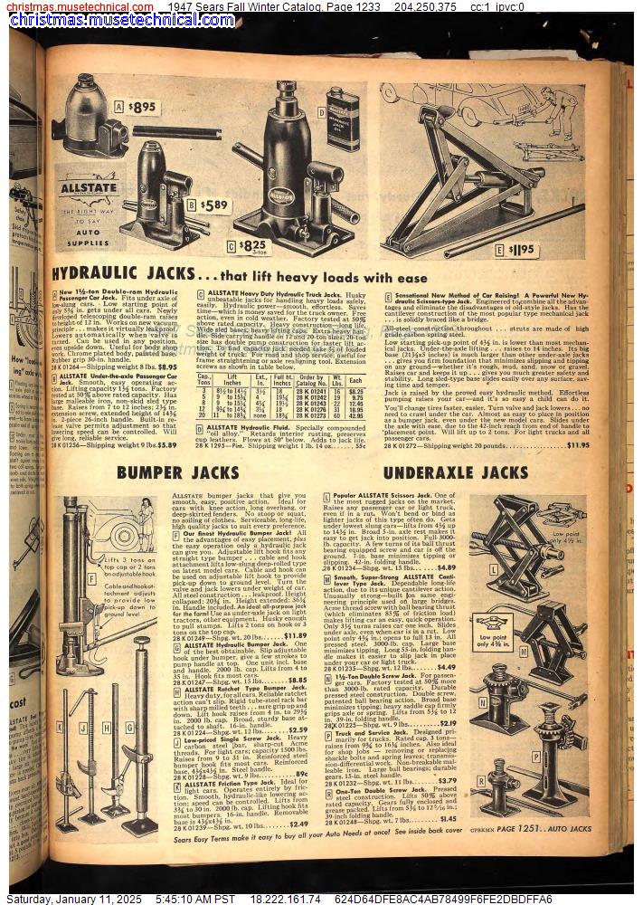 1947 Sears Fall Winter Catalog, Page 1233