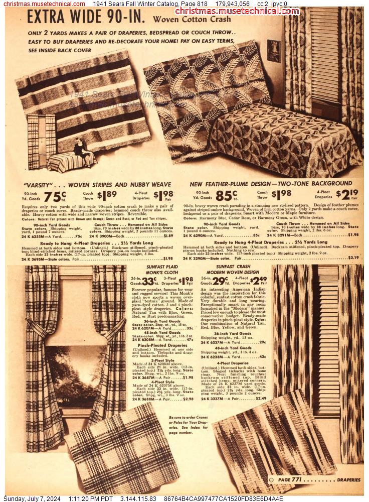 1941 Sears Fall Winter Catalog, Page 818