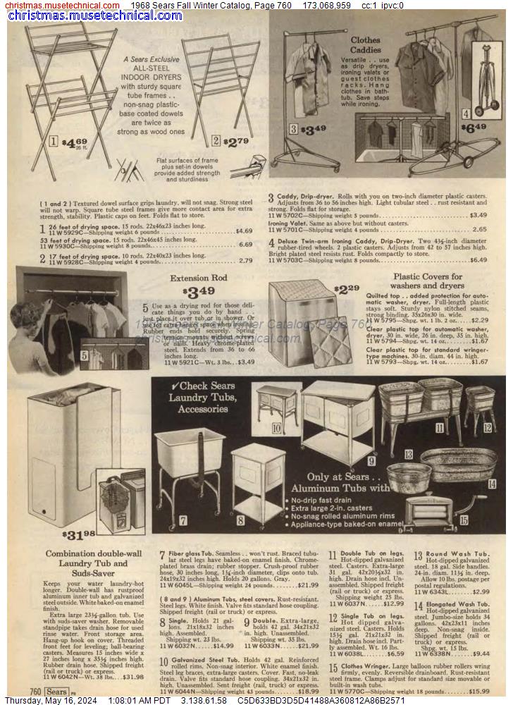 1968 Sears Fall Winter Catalog, Page 760