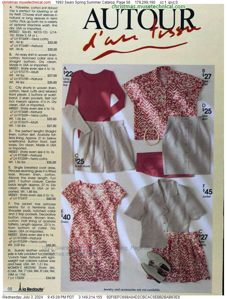 1993 Sears Spring Summer Catalog, Page 58