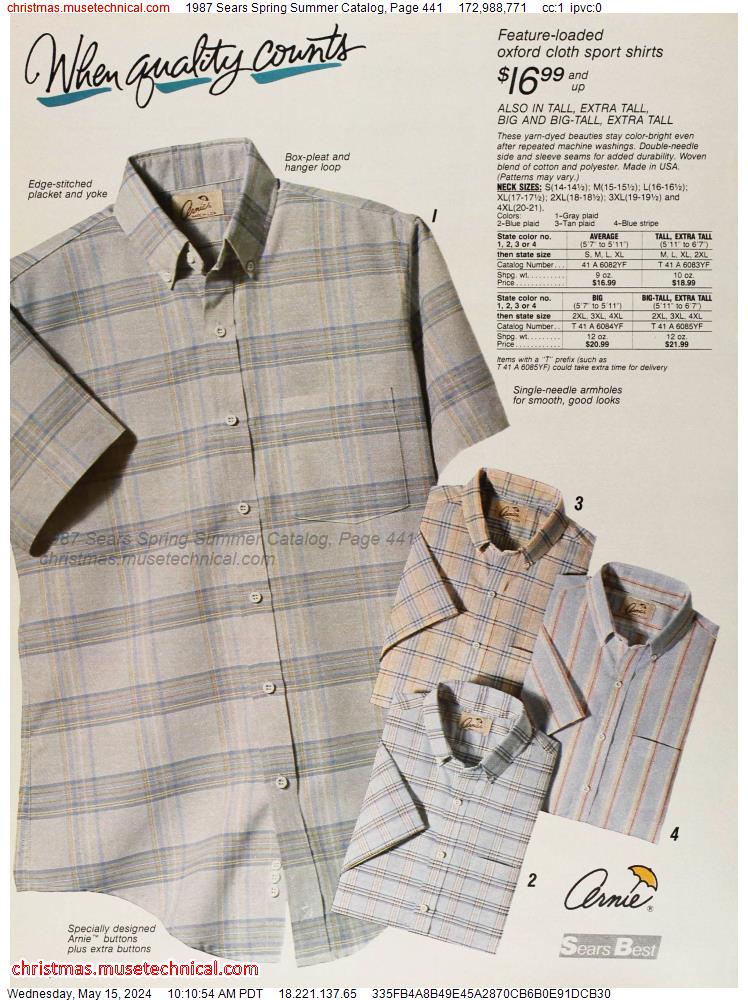 1987 Sears Spring Summer Catalog, Page 441