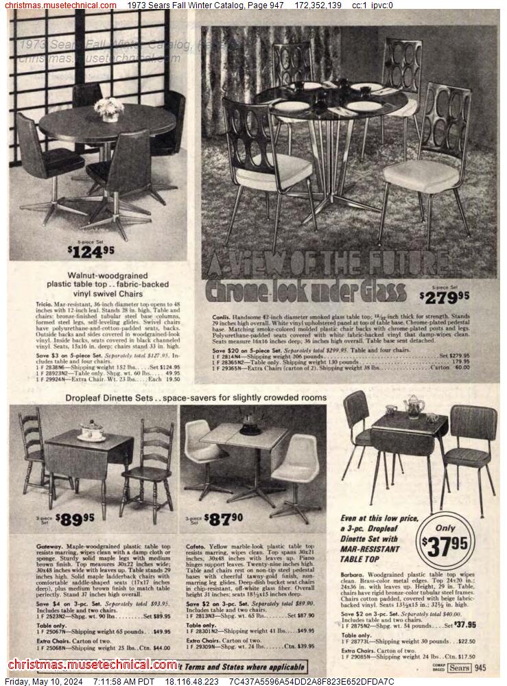 1973 Sears Fall Winter Catalog, Page 947