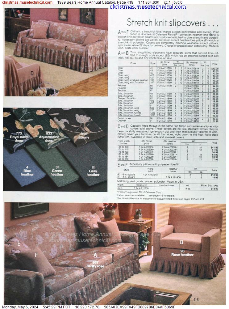 1989 Sears Home Annual Catalog, Page 419